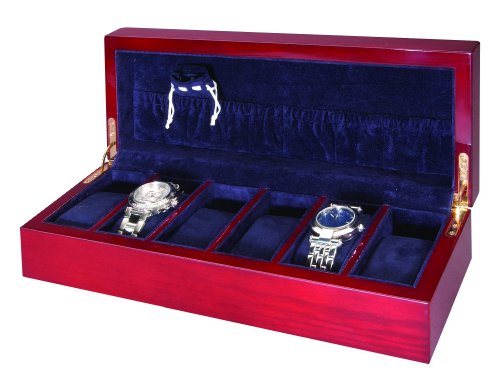 410lIs5DJrL Diplomat Cherry Wood 5 Watch Storage Case with