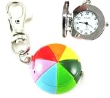Sporty Colorful Red Purple Blue Beach Ball Key Chain Watch Charm with Clip