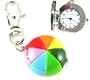 Sporty Colorful Red Purple Blue Beach Ball Key Chain Watch Charm with Clip
