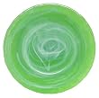 Colorful Art Glass Lime Green Small Round Plate 8.5"D Set of Two