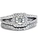 1.20CT Diamond Engagement Split Shank Wedding Ring Band 14K White Gold Set G/H VS