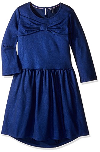 Tommy Hilfiger Girls' High-Low Dress with Front Bow Detail