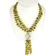 Handmade Green Jade Lariat Necklace With Etched Silver Accent Bead