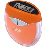 August HPC907O Orange Multi-function Pedometer - Step Counter that uses Personal Weight and Stride Length to Calculate Calories Burnt - With Digital Clock