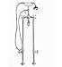 Cheviot Products Inc. 5102/3970XL-BN Free Standing Tub Filler with Stop Valves XL & Hand Shower Cross Handle, Brushed Nickel