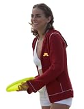 NCAA University of Minnesota Kashwere U Full-Zip Hoodie (Garnet/White, Large/8-10)