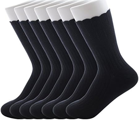 OurSilkRoad Women's Cotton Ankle Crew Socks Pack of 7 Black