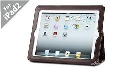 Acase (TM) 100% Genuine Leather EZ Carry Case with 3 in 1 built in Stand for Apple iPad 2 2nd Generation WiFi / 3G Model 16GB, 32GB, 64GB NEWEST MODEL (BROWN)