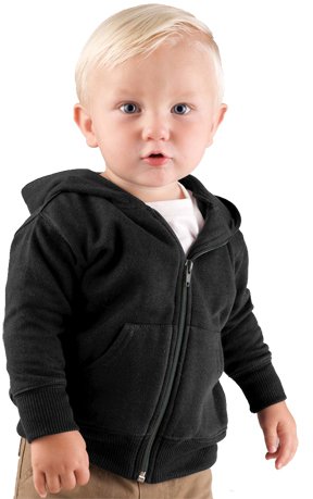 Infant Fleece Hooded Zip Front Sweatshirt with Pocket by Rabbit Skins