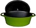 Paylesscookware Enamel Cast Iron Grass Green Oval Dutch Oven 7 Qt.