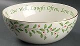 Lenox China Holiday (Dimension) Sentiment Bowl, Fine China Dinnerware