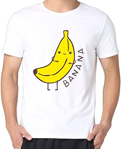 Men Cute Banana Cartoon Vintage T Shirts White Crazy Shirts