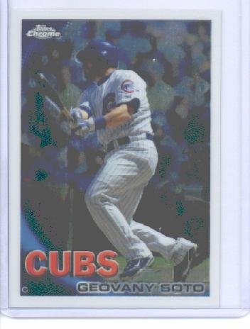 2010 Topps Chrome Baseball Card # 124 Geovany Soto - Chicago Cubs - MLB Trading Card in Screwdown Case