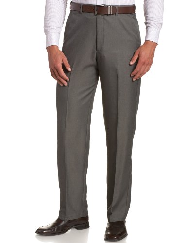 Haggar Men's Cool 18 Hidden Expandable Waist Plain Front Pant,Graphite,36x32