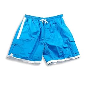 Jon Lauren Apparel - Mens Swim Suit, Turquoise, White