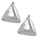 14 Karat White Gold Electroform Style Twisted Triangle Earrings