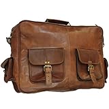 Vintage Crafts 18 Inch Genuine Leather Satchel Messenger Shoulder Cross-body Smart Casual Office Uni College Vintage Bag
