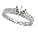 14K White Gold Diamond Engagement Ring Semimount