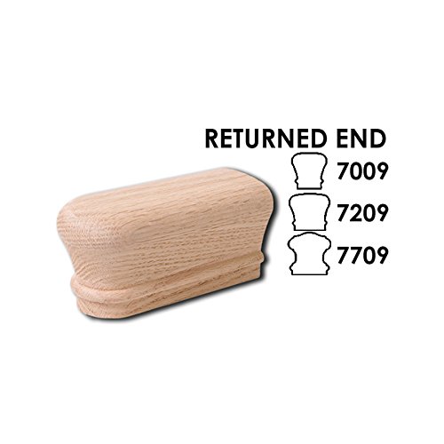 Red Oak Returned End - 6210 Wood Staircase Handrail Fitting for Stair Remodel