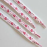 PINK boot shoe laces PINK HEARTS