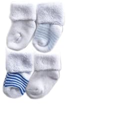 4-Pack Cushion Booties for Newborns, Blue