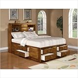 Manhattan Storage Bedroom Set in Oak Size: Twin