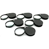 Pocket Magnifier, 6X Power Glass Lens 6pc