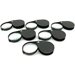 Pocket Magnifier, 6X Power Glass Lens 6pc
