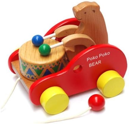 Baby Wooden Animal Cartoon Car Truck Cub Bear Beats drum Creative Educational Toy Game for kids Children