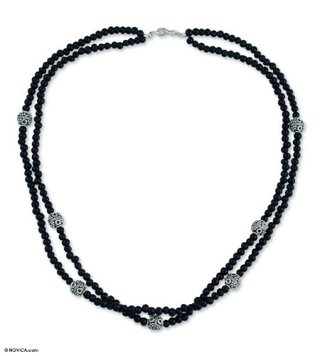 410lxtMaUNL Onyx necklace, Elegant Black