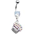Cubic Zirconia Sparkling Cupcake Belly Ring