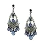 Hematite Tone Sapphire Hues Chandelier Earrings