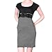 Bonchic Collection Womens Designer Soft Scoop Neck 2 Tone Belted Dress