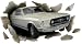 1967 Ford Mustang GT Fastback Through the Wall Peel & Stick Wall Mural