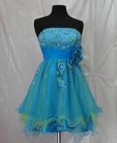 185 Turquoise Lace Layers Short Prom Dress
