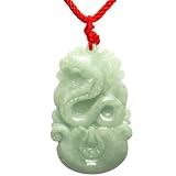 Natural Grade A Jadeite Jade Hand Carved Chinese Zodiac Amulet Pendant Necklace - Snake
