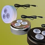 IMAGE OF 3 Watt Ultra Bright LED Puck Light Black Finish 3000K- The Brightest LED available