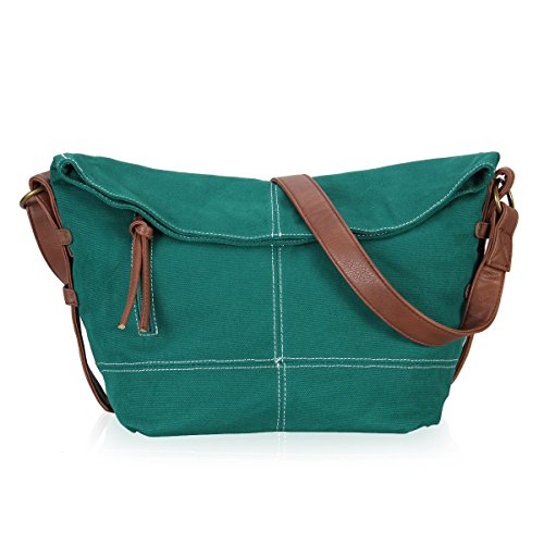 Hynes Eagle Girl s Women s Casual Canvas Crossbody Shoulder Bag (Green)