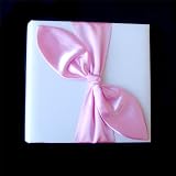 Pink Satin Bow White Photo Album for Any Special Occasions, Great Gift