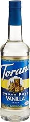 Torani Sugar-Free Syrup, Vanilla, 25.4-Ounce Bottles (Pack of 3)
