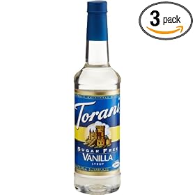 Torani Sugar-Free Syrup, Vanilla, 25.4-Ounce Bottles (Pack of 3)