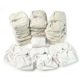Tots Bots Nappy Starter Pack (Stage 2, Aplix Fastening, Natural Colour, Unbleached Egyptian Cotton)
