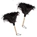 Midoneat Natural Black Ostrich Feather Duster,2 Packs,Car Duster Interior/Exterior Cleaner,Duster for Blinds Kitchen Keyboard Office, Washable Duster,Smart and Soft and Fluffy Duster