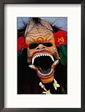 Demon Mask Used During Morning Barong Performance in Batubulan, Batubulan, Indonesia Framed Photographic Poster Print by Gregory Adams, 17x21