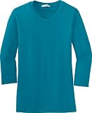 Port Authority - Ladies Modern Stretch Cotton 3/4-Sleeve Scoop Neck Shirt. L517