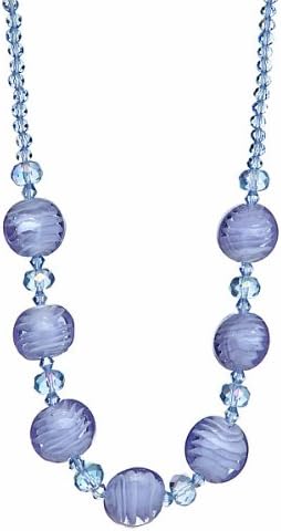 Lova Jewelry "Periwinkle Twisters" Hand -Blown Venetian Murano Glass Necklace