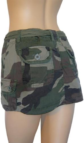 Sexy Camouflage Tie-front Mini-skirt with Cargo Pockets S