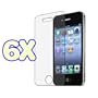 6X Reusable Anti-Glare Screen Protector for Apple iPhone 4