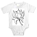 Onesie with lotus, "black and white", blossom, beautiful, red, flora, flower, India, Asia