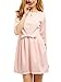 SheIn Women's Bow Pleated A-line Half Sleeve Sweet Skater Dress Large Pink